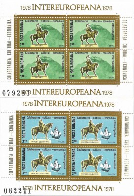 Colitele Colab. Cultural - Ec. Intereurop. (pereche blocuri de 4), 1978 - NEOBL. foto
