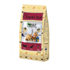 Hrana pentru pisici Chat &amp; Chat Expert Adult Vita si Mazare 14 kg