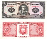 Bancnota Ecuador 5 Sucres 1988, P-113d, UNC, Bancnote din America de Sud