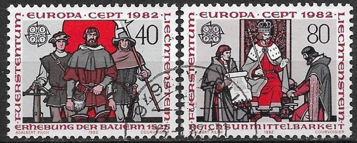 B1278 - Lichtenstein 1982 -Europa-cept 2v.stampilat,serie completa