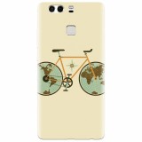 Husa silicon pentru Huawei P9, Retro Bicycle Illustration