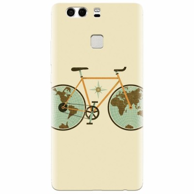 Husa silicon pentru Huawei P9 Plus, Retro Bicycle Illustration foto