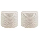 vidaXL Fr&acirc;nghie din iută 2 pcs 2 Alb 100% jute Tossa 42011646