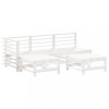 Set mobilier relaxare de gradina 5 piese alb lemn masiv de pin