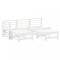 Set mobilier relaxare de gradina 5 piese alb lemn masiv de pin