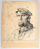 Lance Cattermole &quot;The Skipper&quot; gravura veche cca 1935, Marine, Cerneala, Altul