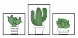 Cumpara ieftin Set 3 decoratiuni de perete Cactus, Mauro Ferretti, 33x46.5 cm, fier, multicolor