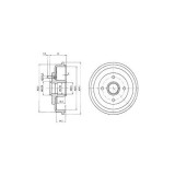 Tambur frana Delphi BF402, parte montare : Punte Spate