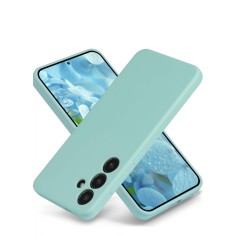Huse silicon protectie camera cu microfibra pentru Samsung S24 Turcoaz
