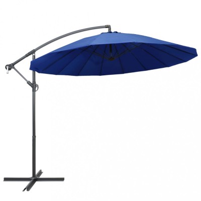 Umbrelă de soare suspendată, albastru, 3 m, st&amp;acirc;lp de aluminiu foto