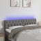 vidaXL Tăblie de pat cu LED, gri &icirc;nchis, 144x7x78/88 cm, textil 3121947