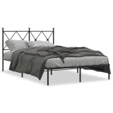 Cumpara ieftin Cadru de pat metalic cu tablie, negru, 120x200 cm