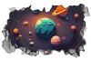 Sticker decorativ Planete, Negru, 90 cm, 8058ST-3, Oem