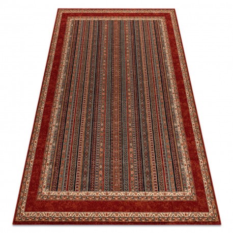 Covor de l&acirc;nă KASHQAI 4357 300 cadru, oriental verde / vin roșu, 67x130 cm