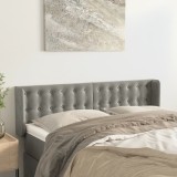 VidaXL Tăblie de pat cu aripioare gri deschis 147x16x78/88 cm catifea 3119250