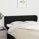 VidaXL Tăblie de pat cu aripioare negru 147x23x78/88 cm textil