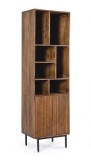 Cumpara ieftin Biblioteca 2 usi otel negru lemn maro Tadita 55x40x190 cm