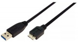 Cablu date Logilink CU0026, USB 3.0 la micro USB-B, 1 m (Negru)