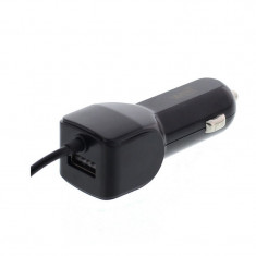 Alimentator USB bricheta auto Well, cablu USB-C, 2 iesiri, 2.4A, negru foto