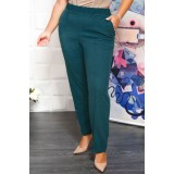 Pantalon Elegant Cu Talie Inalta turcuaz - 56Marimea