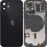Capac Baterie Apple iPhone 12, Cu Carcasa Mijloc, Negru, Swap