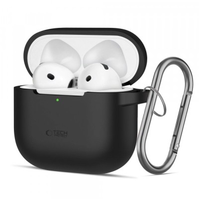 Husa Tech-Protect Silicone Hook pentru Apple AirPods 4, Neagra foto