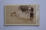 CDV Atelier Romania Bucuresti Bucuresci Bucarest L. Waisman Waismann fetita in port popular