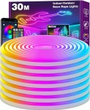 Cumpara ieftin Banda LED neon 30m Aplicatie si telecomanda sincronizare muzicala impermeabila IP65 flexibila RGB &ndash; 30m