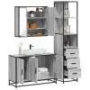 Gossi set mobilier de baie, 3 piese, gri sonoma, lemn prelucrat