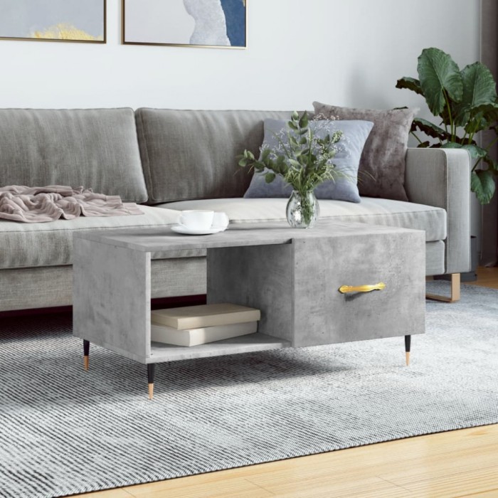 vidaXL Măsuță de cafea, gri beton, 90x50x40 cm, lemn prelucrat 829192