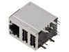 Soclu RJ45 USB A Ecranat 2x USB-A THT