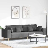 VidaXL Sofa din material textil cu pernă Gri &icirc;nchis 208 cm țesătură