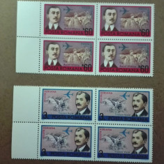 TIMBRE ROMANIA MNH LP803/1972 ANIVERSARI AVIATIE BLOC DE 4