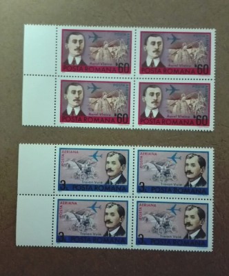 TIMBRE ROMANIA MNH LP803/1972 ANIVERSARI AVIATIE BLOC DE 4 foto