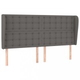 Cumpara ieftin Tablie de pat cu aripioare gri 163x23x118/128 cm piele eco