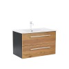 Dulap inferior Vario Clam 80 cu lavoar antracit-stejar