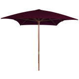 Umbrela de soare, exterior, stalp lemn, rosu bordo, 200x300 cm GartenMobel Dekor, vidaXL