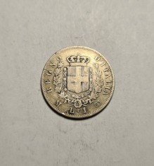Italia 1 Lira 1863 foto