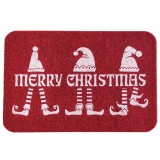 Covor Model Craciun 870007, Marime 40 x 60 cm, Rosu, Inaltime Fir Tesatura plata, Antialergic, Polipropilena, Intrare