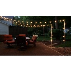 Ghirlanda Luminoasa Alba, de Exterior, Cablu Alb, Lumina calda/rece, Lungime 26 m, cu 2 Led/m, Glob Transparent
