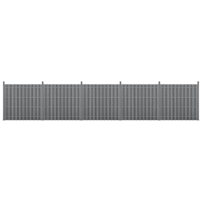 [neu.holz]&reg; Gard Jupiter 5 panouri, 185 x 932 cm, WPC, gri HausGarden Leisure