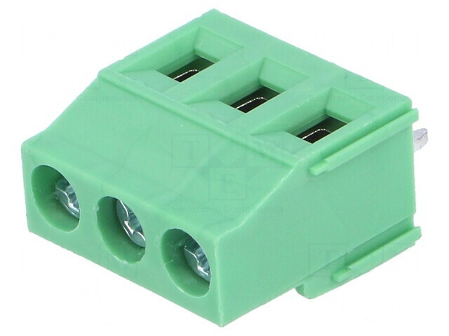 Regletă de conexiuni PCB 90&deg; 3 piste 5,08mm 16A