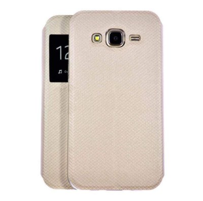 Husa FlipCover Book Samsung Galaxy&amp;nbsp;J2 j200 Fashion Gold S-View foto