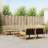 vidaXL Set de canapele de exterior 9 pcs Alb și Bej 79 x 79 x 37 cm 3388839