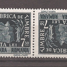 Romania 1948, LP 227a - 75 ani infiintarea Fabricii de Timbre, tete-beche, MNH