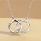 Lantisor cu Pandantiv 2 Cercuri, Argint 925, Placat cu Rodiu - ALCA Fine Jewelry