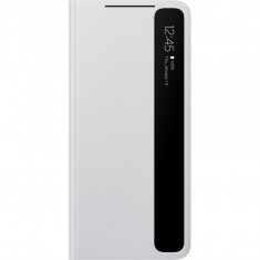 Husa Clear View Cover pentru Samsung Galaxy S21 Ultra Gray foto