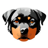 Sticker decorativ Caine Rottweiler, Negru, 77 cm, 7807ST