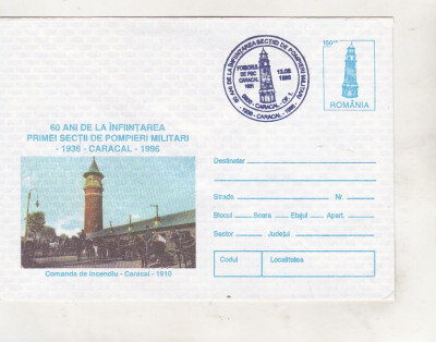 bnk fil Intreg postal Caracal - Pompierii militari - stampila ocazionala 1996 foto