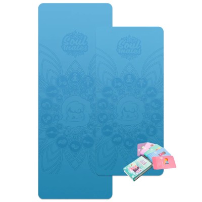 Set Yoga Mama-Copil, saltele asortate si carduri incluse - Wave, albastru foto